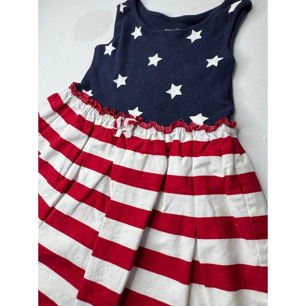 The Childrens Place Girls 2T Americana Stars and Stripes Patriotic Summer Dress